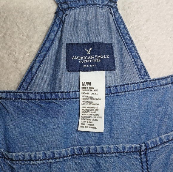 American Eagle Outfitters Light Blue Overalls With Adjustable Drawstring - Picture 3 of 4